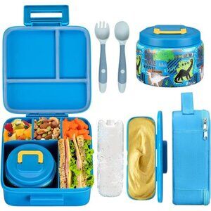 Bento Lunch Box for Kids With 8oz Soup thermo, Leak-proof Lunch Containers